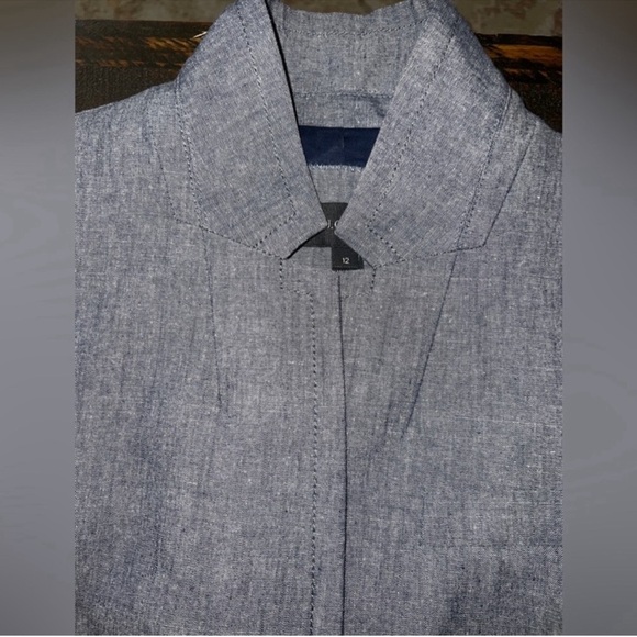 J. Crew Grey Regent Chambray Cotton Blazer Jacket size 12 - Picture 2 of 7